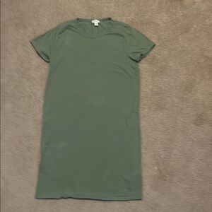 J. Crew Green Short Sleeve T-Shirt Dress